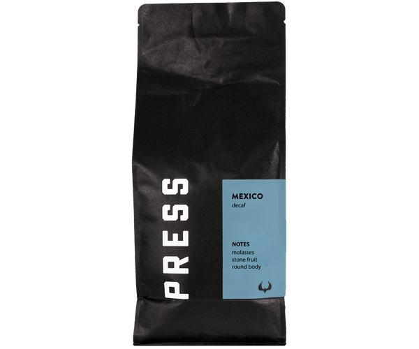 Mexico Decaf by Press Coffee Roasters - Forward Facing Bag